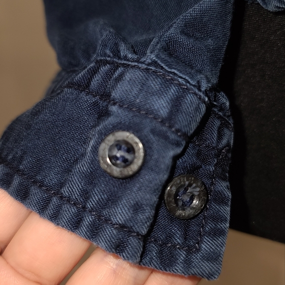 Vintage Machine jeans button down shirt XS-S - Picture 5 of 7